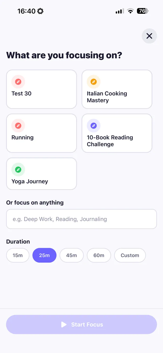 Replacify's focus timer — trade the feed for a few minutes of intentional time